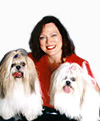 Debra and her dogs Tara and Toto- Click to go to 'About Debra' page.